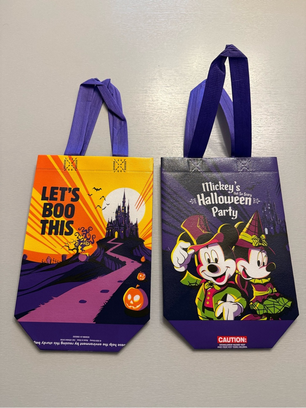 Disney Magic Kingdom Halloween Tote Bag - Purple & Orange